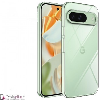 Silikoninis dėklas su kameros apsauga  2.0 mm storio - permatomas (Google Pixel 9/Pixel 9 Pro)